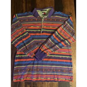 Vintage Tommy Hilfiger Long Sleeve Shirt – Men’s XL – Aztec Southwestern Print